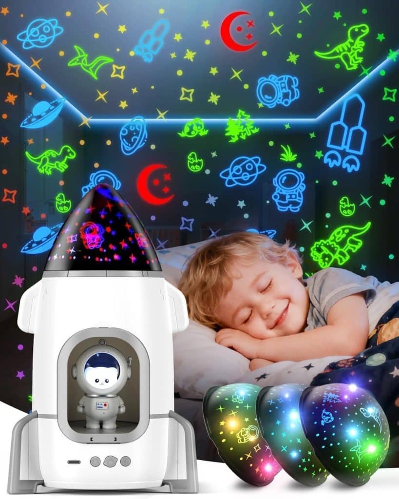 Test de la veilleuse fusée projecteur d'étoiles pour enfants