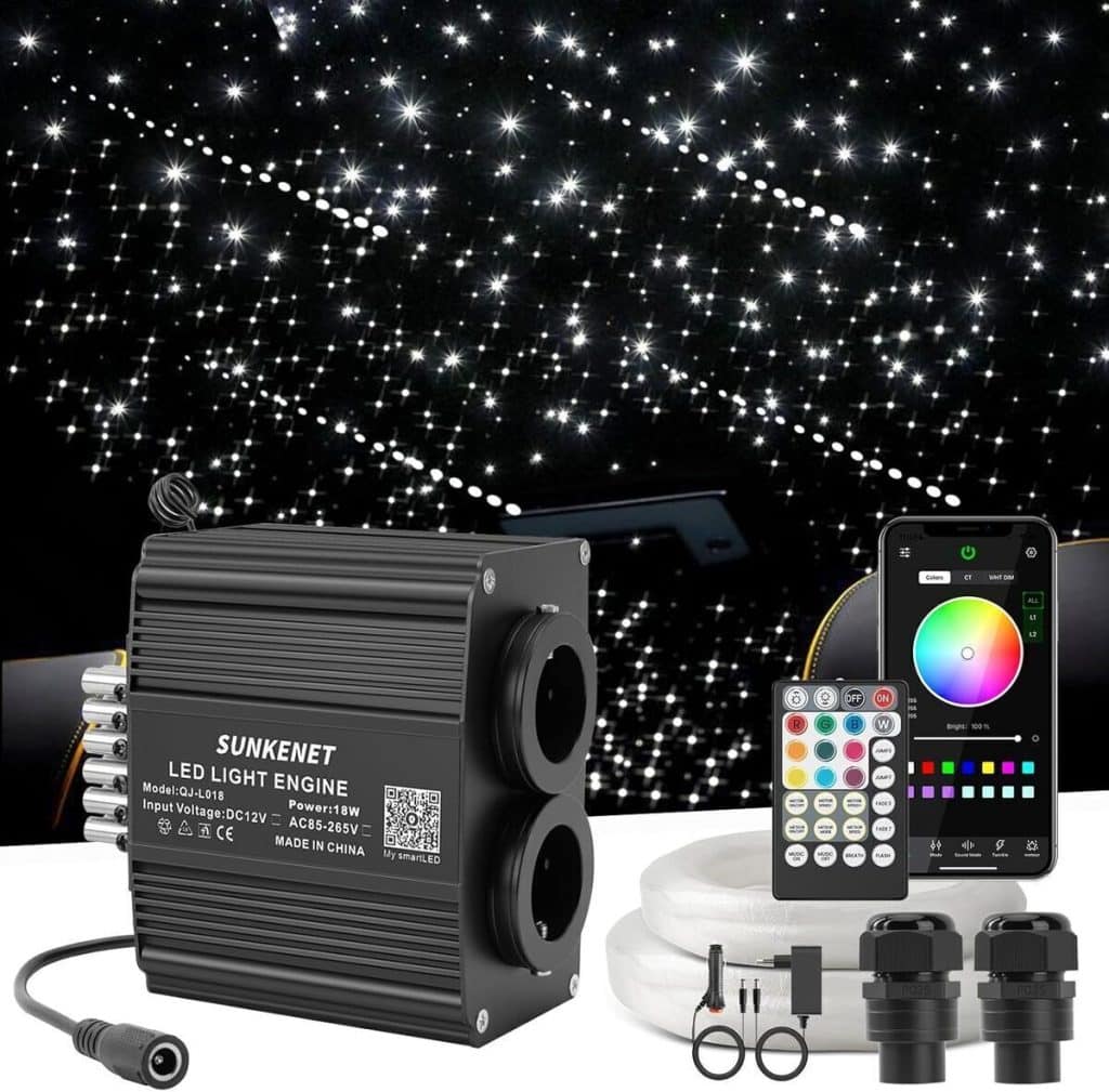 Test du kit lumineux SUNKENET 18W : ciel étoilé et étoile filante pour voiture et maison