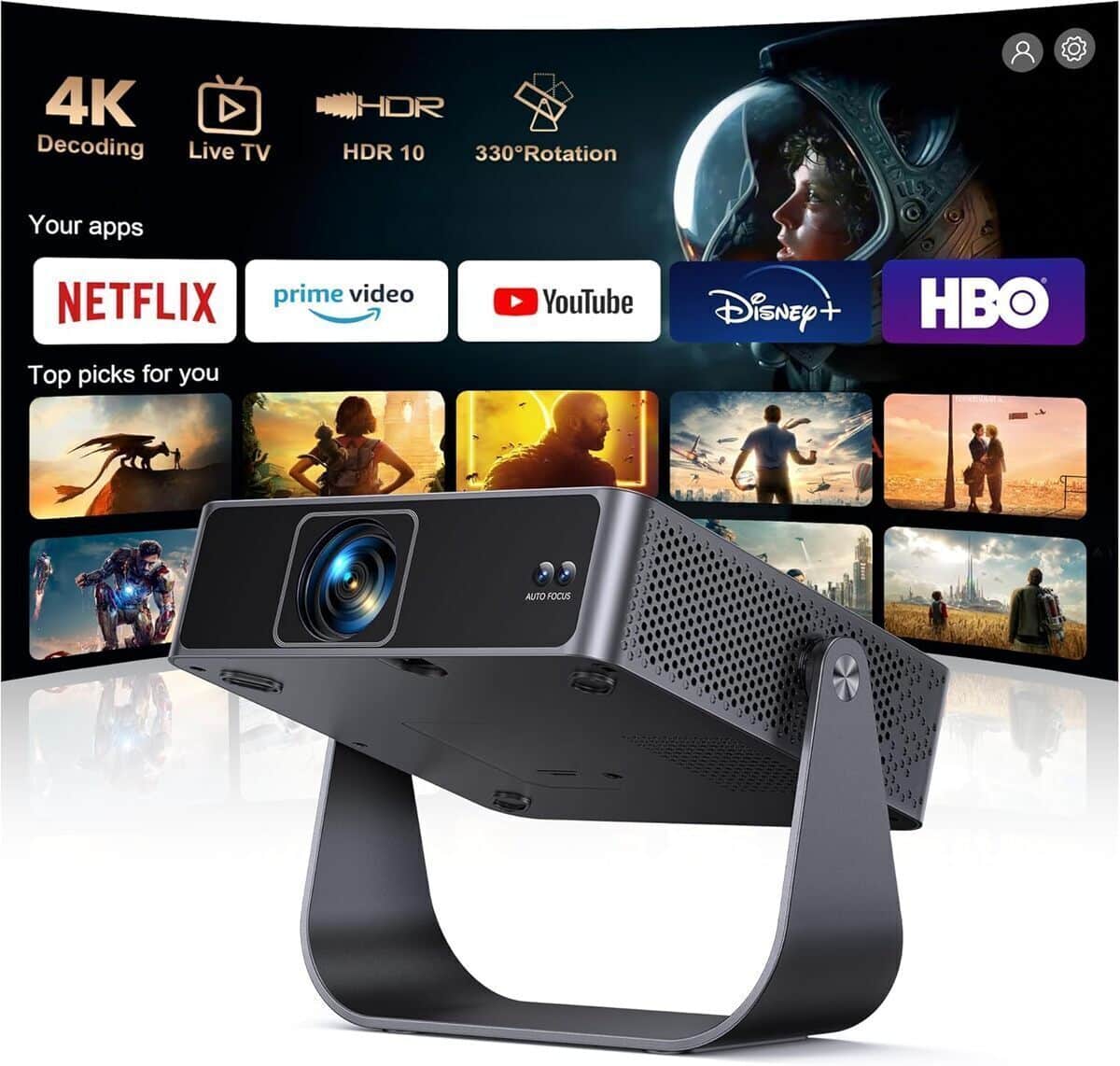 Test du mini vidéoprojecteur 4K HDR10 : home cinéma portable et performant
