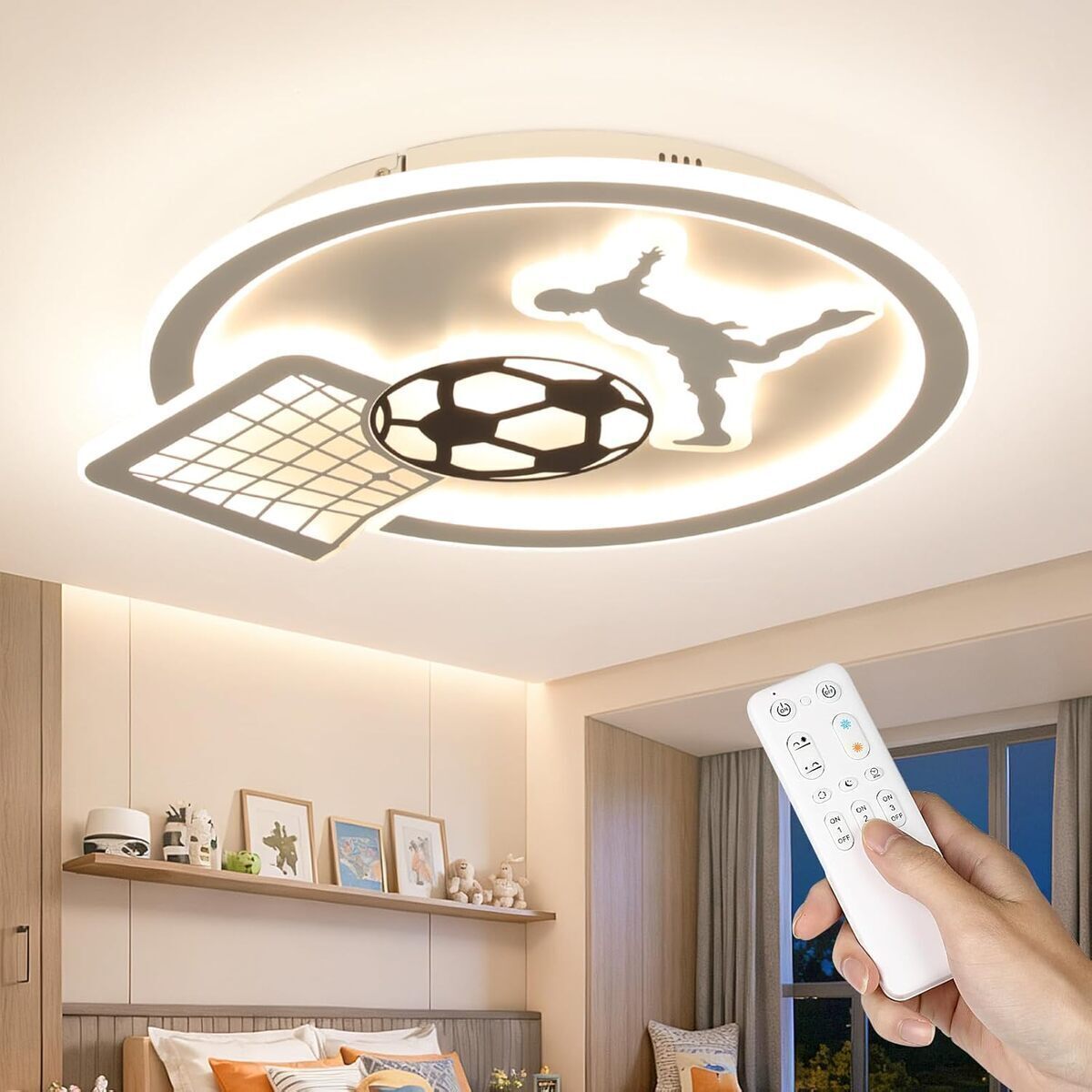 Test du plafonnier LED OTREN football dimmable avec télécommande