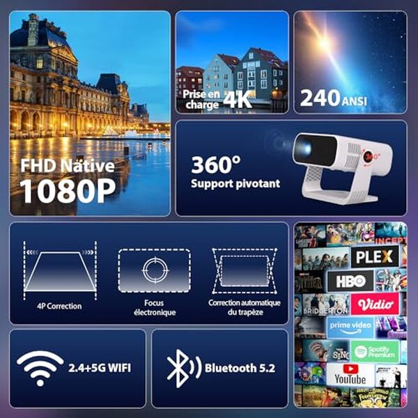 Découvrez notre test complet du vidéoprojecteur intelligent 4K 2026 avec Android 14. Performances, qualité d'image et fonctionnalités détaillées pour faire le bon choix.