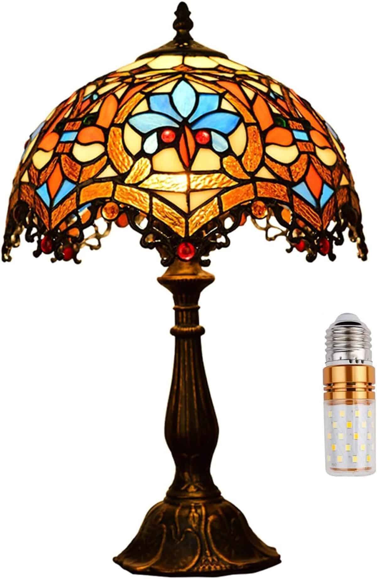 Avis sur la lampe de table Tiffany 12" de Kinbolas : charme art déco vintage
