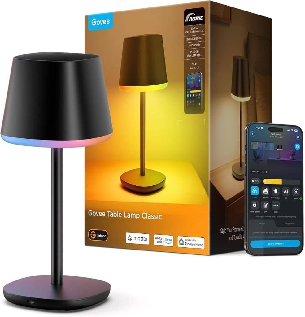 Test de la lampe de chevet sans fil Govee RGBICWW 500lm