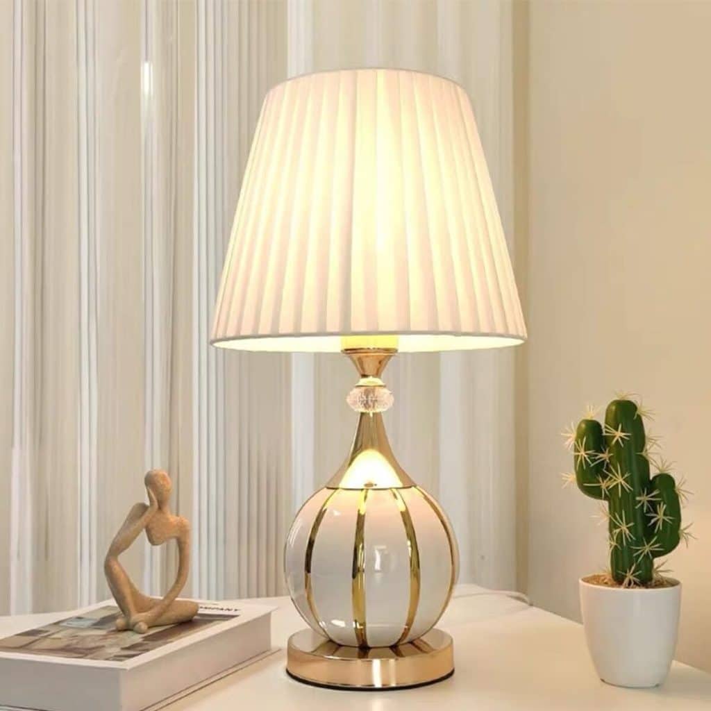 Test de la lampe de table Mengjay vintage en céramique blanche