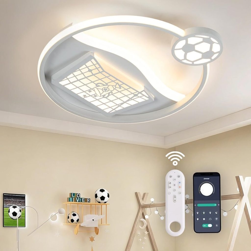 Test de la lampe plafond YLFXL LED football 32W pour chambre d'enfant