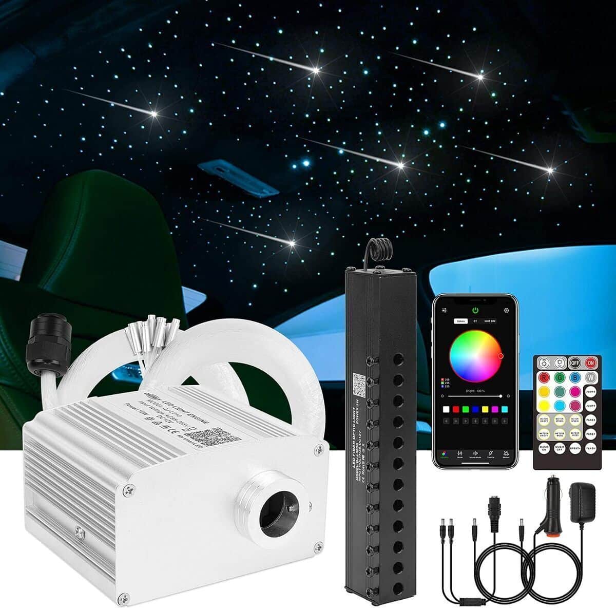 Test du kit fibre optique Chinly : lumière étoilée RGBW 10 W