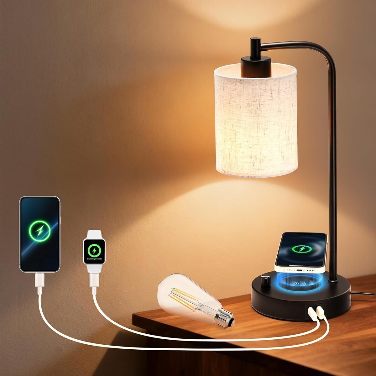 Test : lampe de chevet LED avec chargeur induction et USB