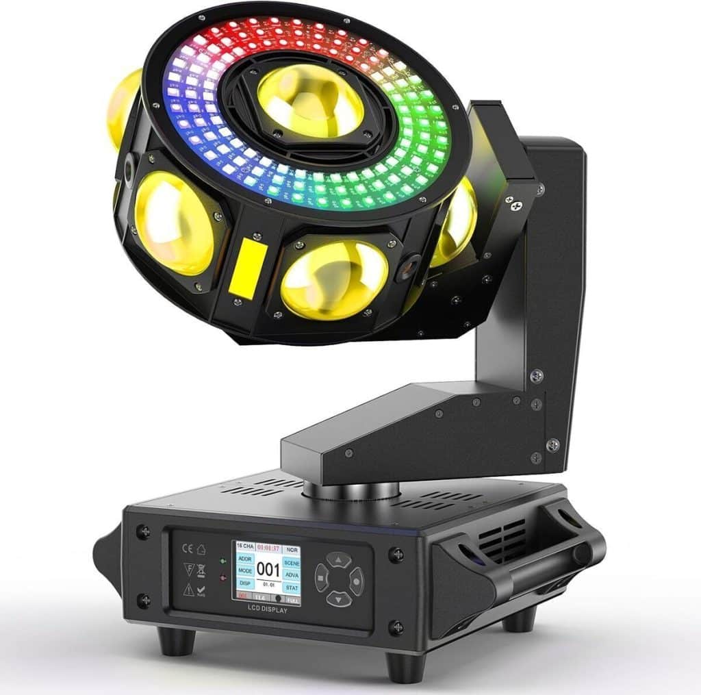 Test lyre LED 200W : lumière mobile 3 axes pour scène