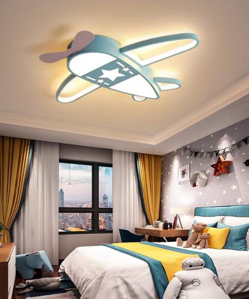 Test : plafonnier avion LED dimmable 76 cm pour chambre enfant