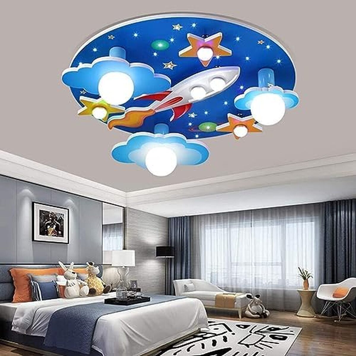Test plafonnier enfants LED acrylique créatif circulaire