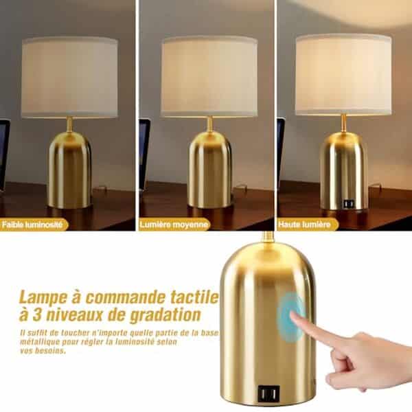 Découvrez notre test détaillé de la lampe de chevet tactile GyroVu avec port USB et base dorée. Avis, caractéristiques et performances de cette lampe de nuit innovante.
