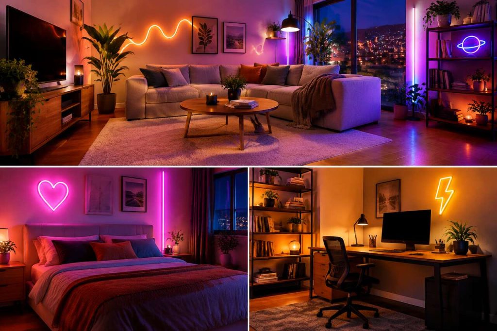 Décoration néon : 10 idées pour illuminer son salon, sa chambre ou son bureau