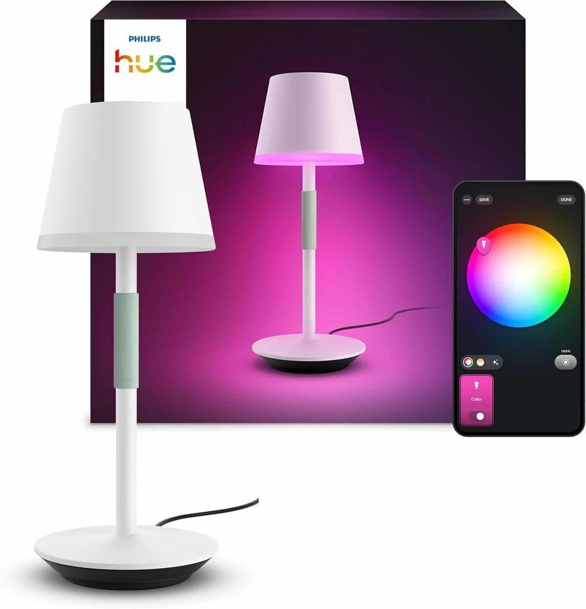Test de la lampe Philips Hue Go portable : connectivité et ambiance