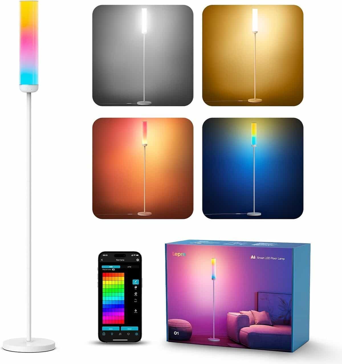 Test du lampadaire LED Lepro O1 ia : technologie wifi et 16 millions de couleurs