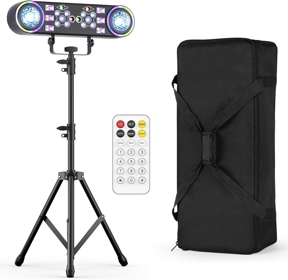 Test du luminaire de fête 7-en-1 avec trépied et télécommande