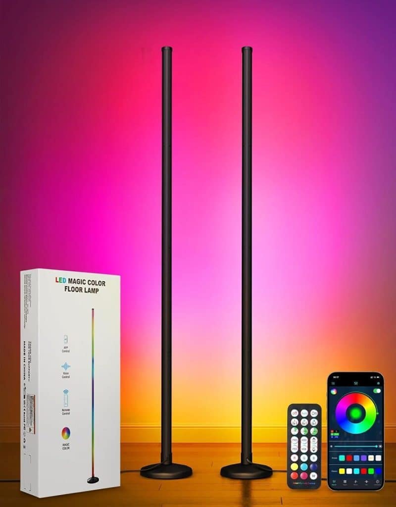 Test : lampadaire LED OUTON RGBIC 2-pièces avec télécommande
