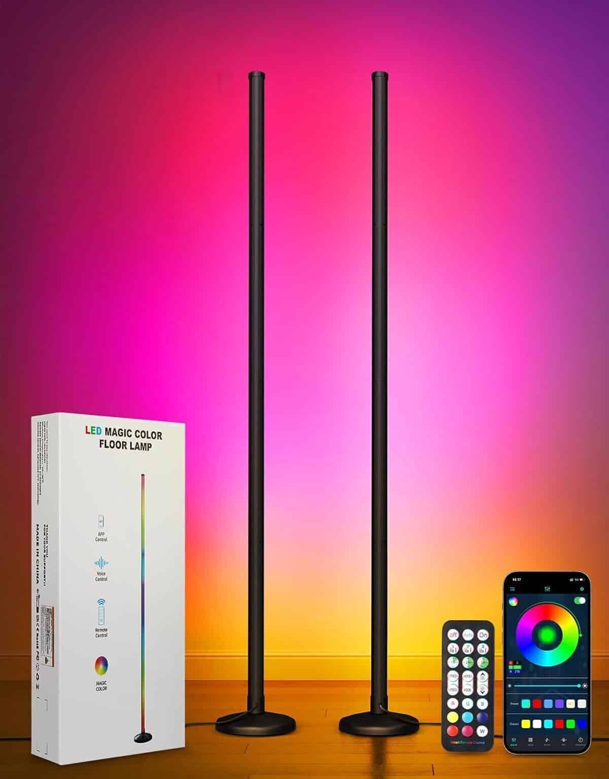 Test : lampadaire LED OUTON RGBIC 2-pièces avec télécommande