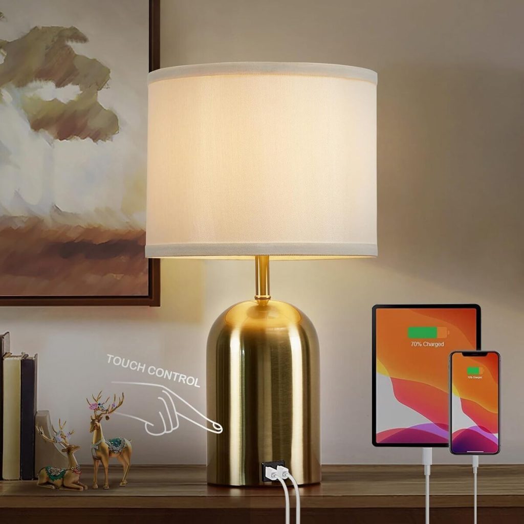 Test : lampe de chevet tactile GyroVu avec port USB et base dorée