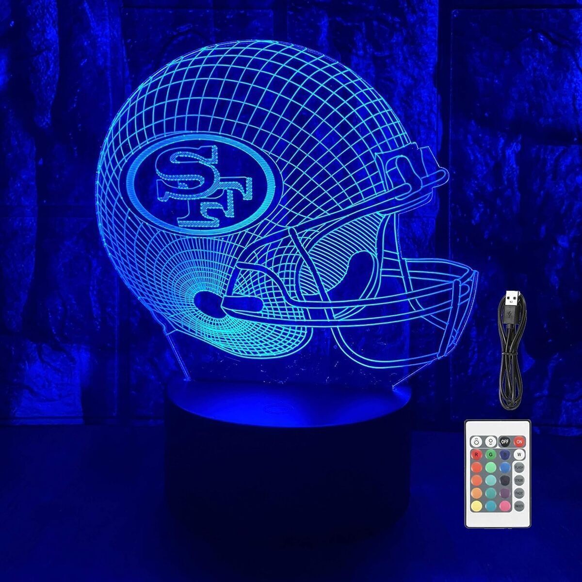 Test veilleuse LED 3D casque de football : déco changeante et pratique